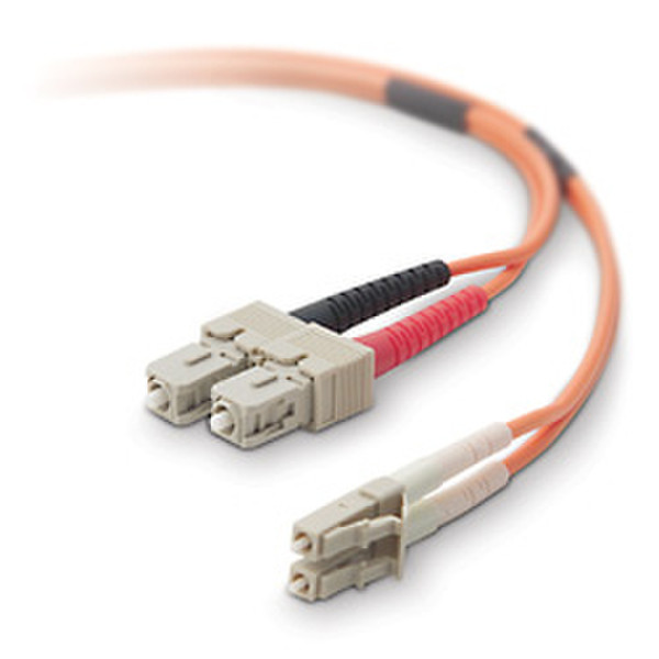 Belkin Fiber Optic Cable; Multimode LC/SC Duplex MMF, 62.5/125 20m Orange Glasfaserkabel