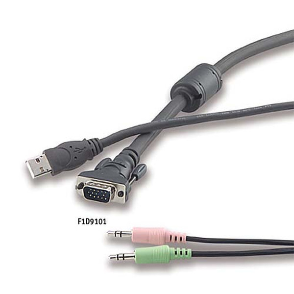 Belkin F1D9101V06 OmniView SOHO KVM Audio Cable 1.8м Серый кабель клавиатуры / видео / мыши