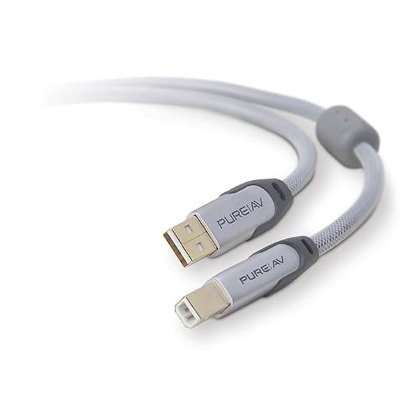 Belkin AV52200 3.7м USB A USB B Серый кабель USB