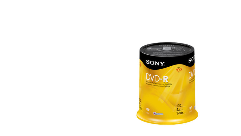 Sony DVD-R Recordable Storage 4.7GB DVD-R 100pc(s)