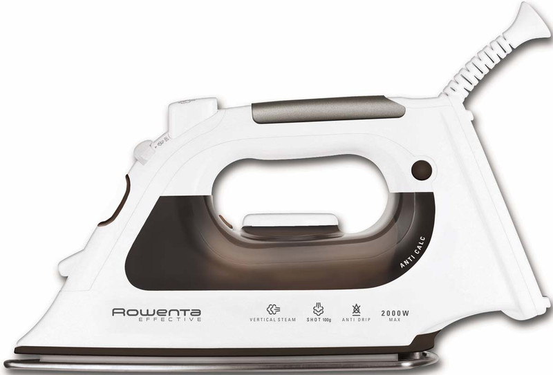 Rowenta Effecttive DX1400 Dry & Steam iron Stainless Steel soleplate 2000W Brown,White