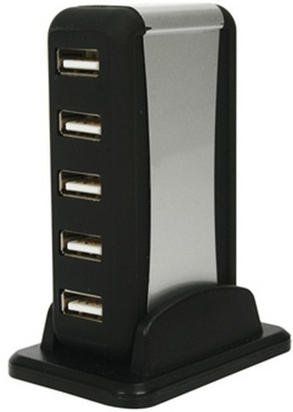 König CMP-USB2HUB25 480Mbit/s Schwarz, Silber Schnittstellenhub