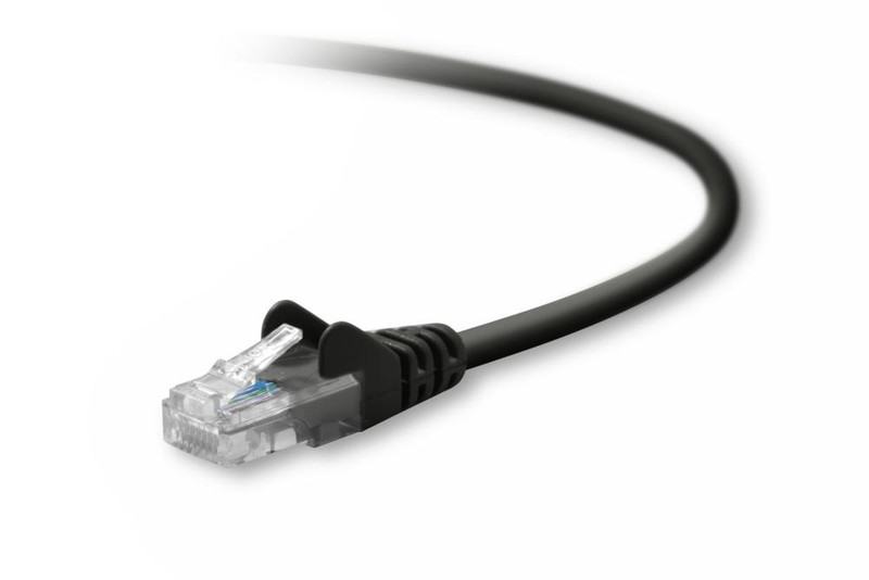 Belkin Cat5e, 1ft, 1 x RJ-45, 1 x RJ-45, Black 0.3m Black networking cable