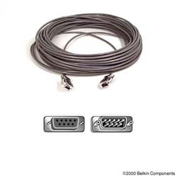 Belkin Pro Series Mouse Cable - 15ft - 1 x D-Sub (DB-9), 1 x D-Sub (DB-9) 4.57m Schwarz Tastatur/Video/Maus (KVM)-Kabel