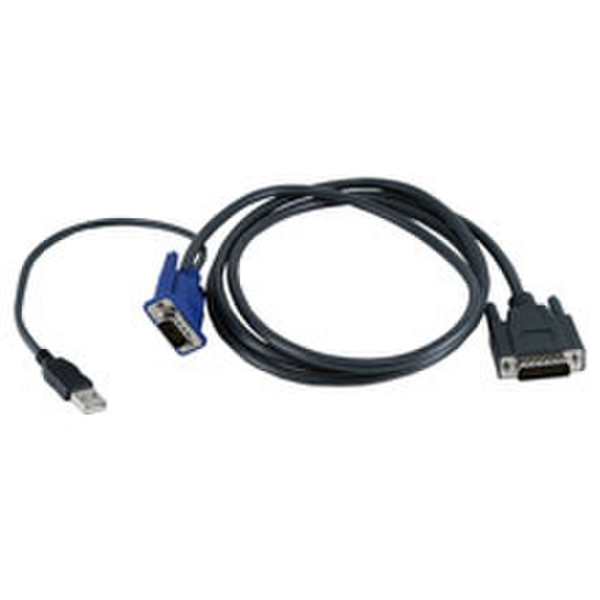 Avocent 6’ USB, VGA SwitchView SC100 & 200 series cable 1.8m Schwarz Tastatur/Video/Maus (KVM)-Kabel