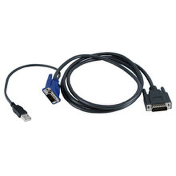 Avocent 12’ USB, VGA SwitchView SC100 & 200 series cable 3.65m Schwarz Tastatur/Video/Maus (KVM)-Kabel