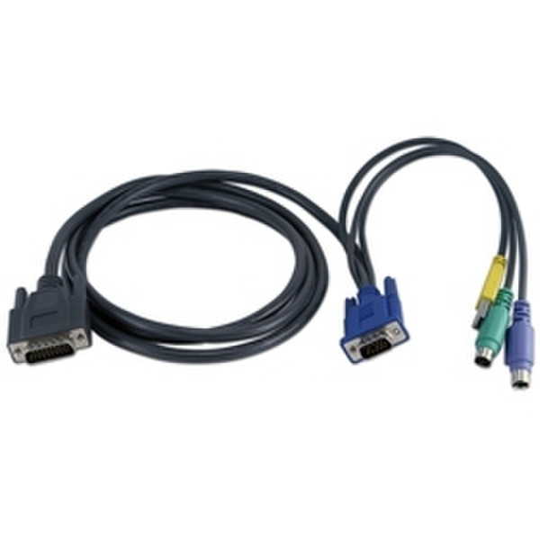 Avocent 6’ PS/2, VGA, CAC SwitchView SC100 & 200 series cable 3.7m Schwarz Tastatur/Video/Maus (KVM)-Kabel