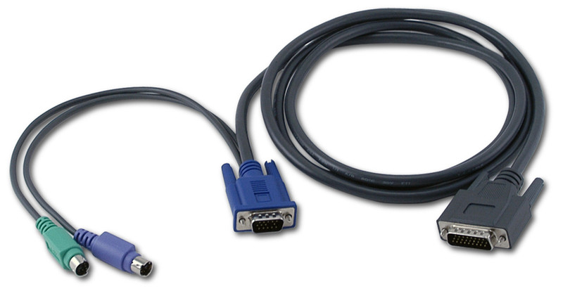 Vertiv 12’ PS/2, VGA SwitchView SC100 & 200 series cable 3.65m Schwarz Tastatur/Video/Maus (KVM)-Kabel