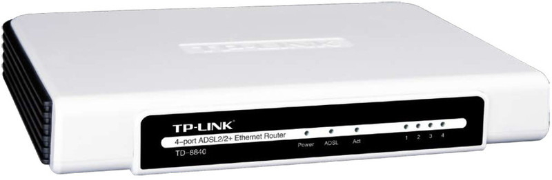 TP-LINK TD-8840TB Подключение Ethernet ADSL2+ Черный, Белый проводной маршрутизатор