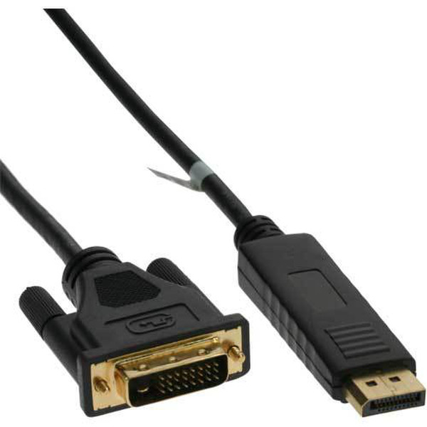 InLine 17112 2m DVI-D DisplayPort Black video cable adapter