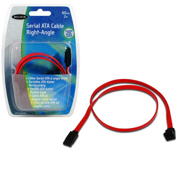 Belkin Serial ATA Cable - Right Angled, Red