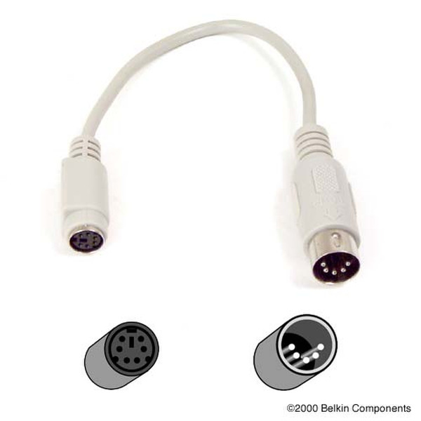 Belkin Pro Series Reverse Keyboard Cable 0.15m Weiß PS/2-Kabel