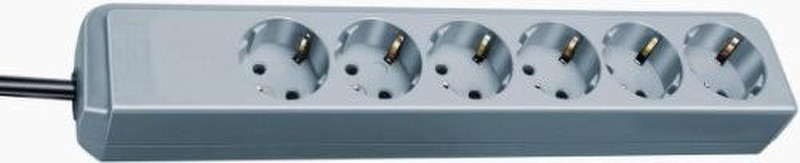 Brennenstuhl Eco-Line 6AC outlet(s) 1.5m Grau, Silber Spannungsschutz