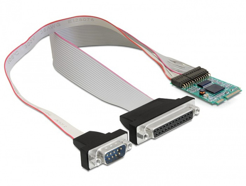 DeLOCK MiniPCIe I/O PCIe full size 1 x Seriell RS-232, 1 x Parallel Internal Parallel,Serial interface cards/adapter