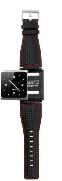 iWatchz Carbon Collection - Red Stitching Black,Red