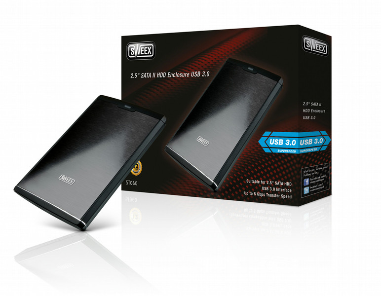 Sweex ST060 2.5" Черный кейс для жестких дисков