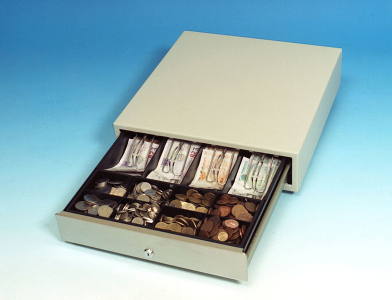 International Cash Drawer 3S-423 Edelstahl Weiß Münzzählbrett