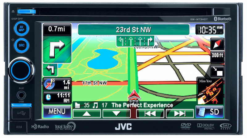 JVC KW-NT3HDT Fixed 6.1Zoll LCD Touchscreen 2400g Schwarz