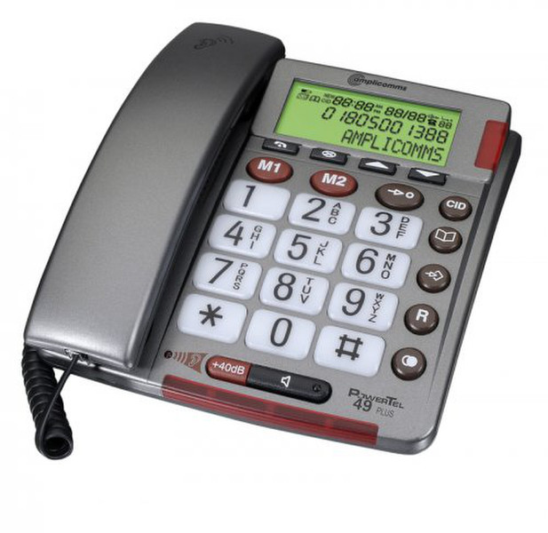 Amplicom PowerTel 49 Plus Аналоговый Идентификация абонента (Caller ID) Серый