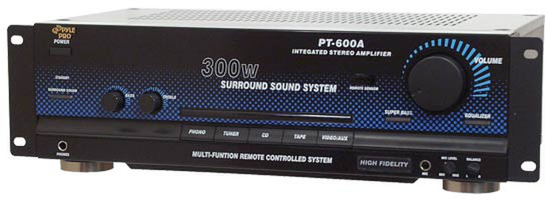 Pyle PT600A Автомобиль Проводная Черный усилитель звуковой частоты