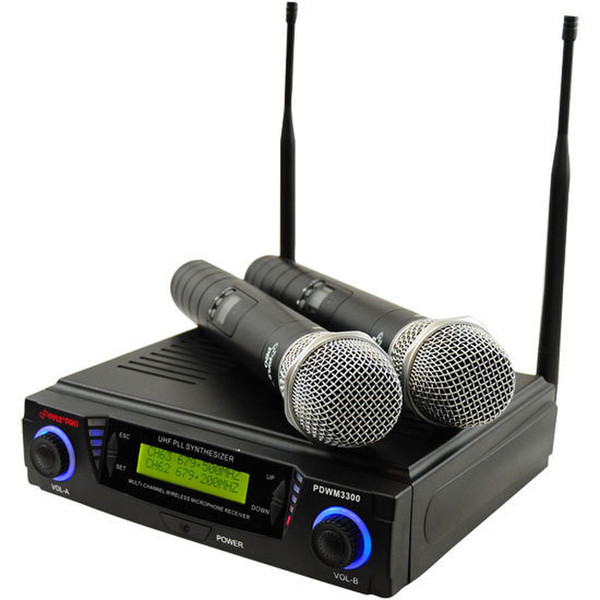 Pyle PDWM3300 Stage/performance microphone Беспроводной Черный микрофон