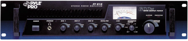 Pyle PT610 5.0 Представление / сцена Проводная Черный, Синий усилитель звуковой частоты