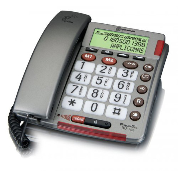 Amplicom PowerTel 60 Plus Analog Caller ID Grey