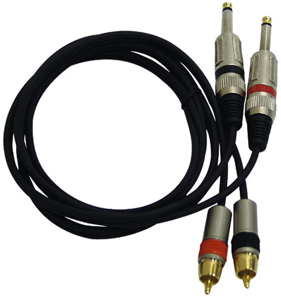 Pyle PPRCJ05 1.52m 6.35mm RCA Schwarz Audio-Kabel