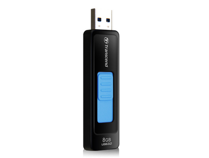 Transcend JetFlash elite 760 8GB USB 3.0 (3.1 Gen 1) Typ A Schwarz, Blau USB-Stick