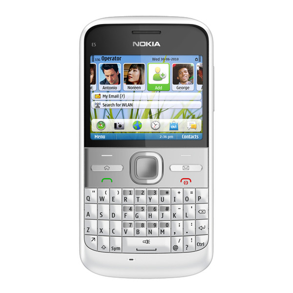 Nokia E5 Cеребряный, Белый