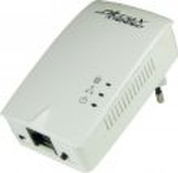 Inter-Tech PLA-200 200Mbit/s Eingebauter Ethernet-Anschluss Weiß 1Stück(e) PowerLine Netzwerkadapter