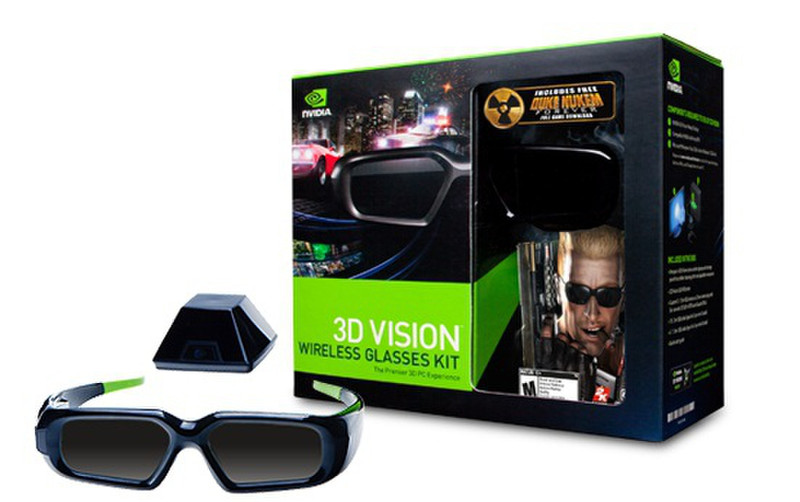 Nvidia 3D Vision Kit Schwarz Steroskopische 3-D Brille