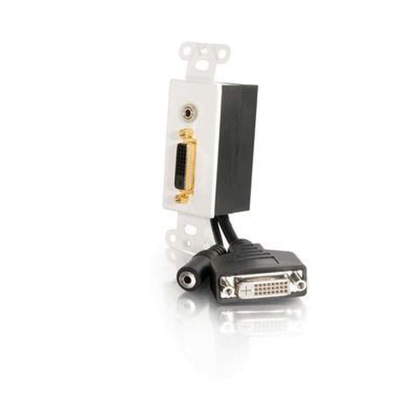 C2G DVI + 3.5mm Decora Pass-Through Wall Plate Weiß, Schwarz Tastatur/Video/Maus (KVM)-Kabel