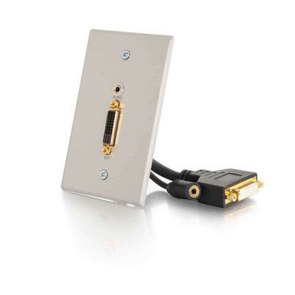 C2G DVI +3.5mm Pass-Through Wall Plate Aluminium,Black KVM cable