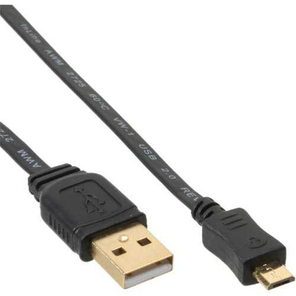 InLine 31715F 1.5м USB A Micro-USB B Черный кабель USB