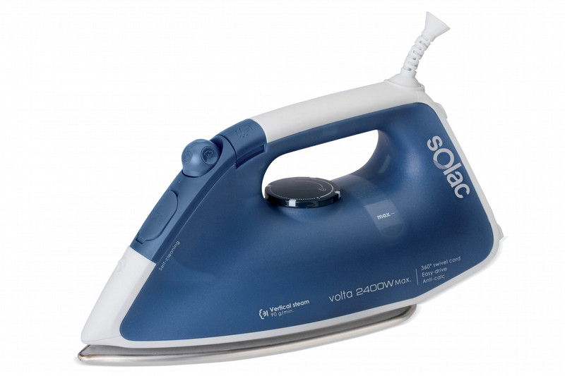 Solac Volta 2400 Dry & Steam iron Stainless Steel soleplate 2400W Blue,White