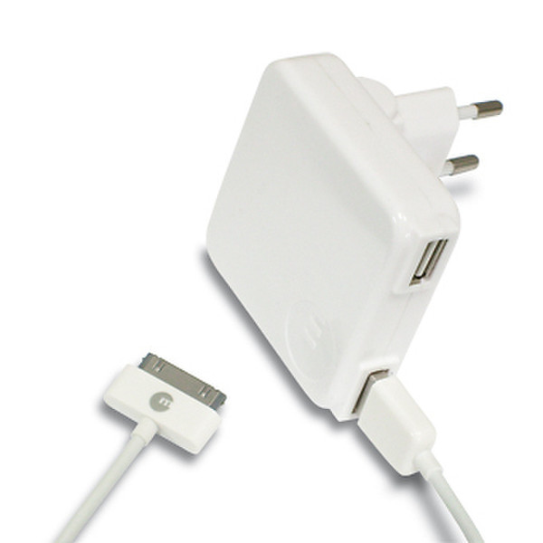 Macally 2 port USB AC Для помещений Белый