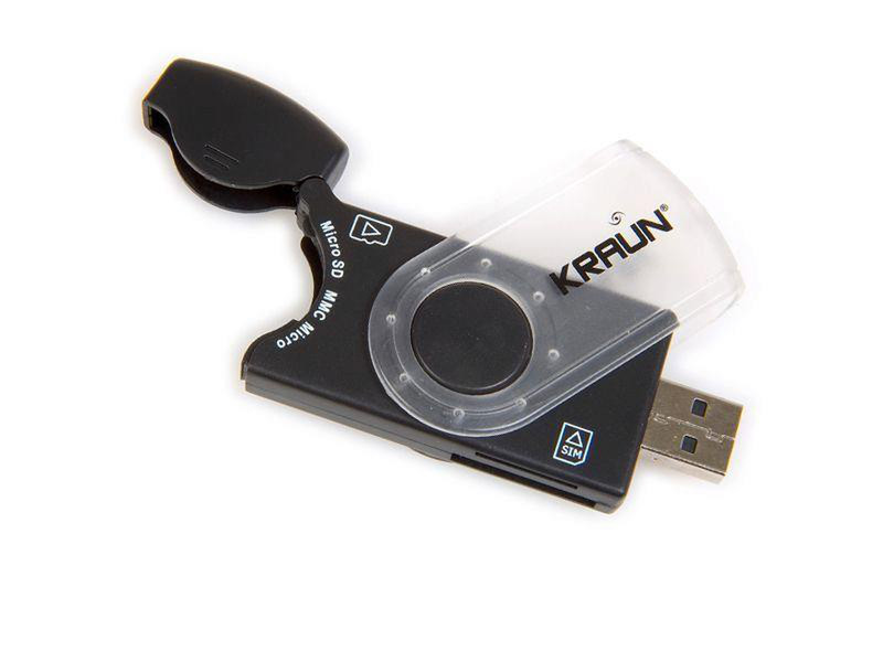Kraun Memory & SIM USB 2.0 Черный устройство для чтения карт флэш-памяти