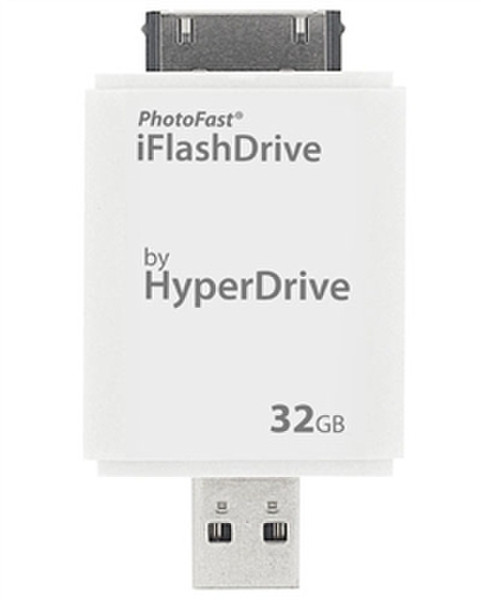 HyperDrive iFlashDrive 32GB 32ГБ USB 2.0 Type-A Белый USB флеш накопитель