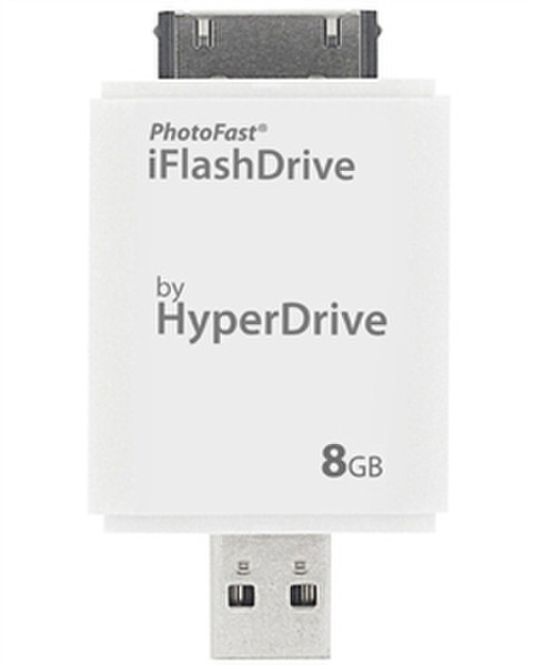 HyperDrive iFlashDrive 8GB 8ГБ USB 2.0 Type-A Белый USB флеш накопитель