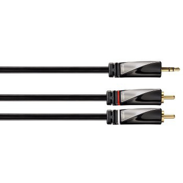 Avinity 107535 2м 3.5mm 2 x RCA Черный, Cеребряный аудио кабель