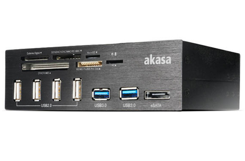 Akasa InterConnect Pro Eingebaut USB 3.0 Schwarz Kartenleser