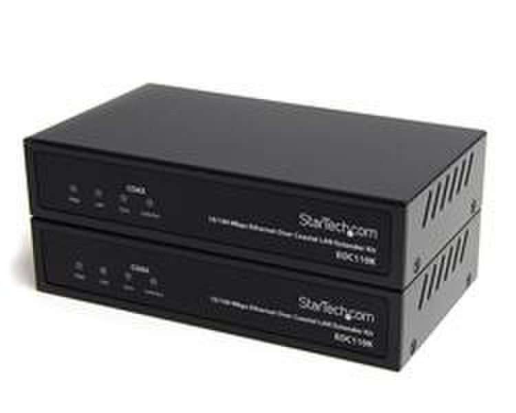 StarTech.com EOC110KGB Network transmitter & receiver Black
