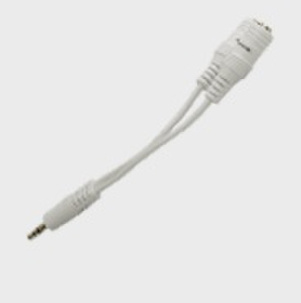 Acteck 10cm 3.5mm 0.1m 3.5mm Weiß Audio-Kabel