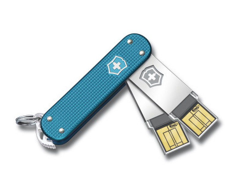 Victorinox Slim DUO 2x64GB 64GB USB 2.0 Typ A Blau USB-Stick