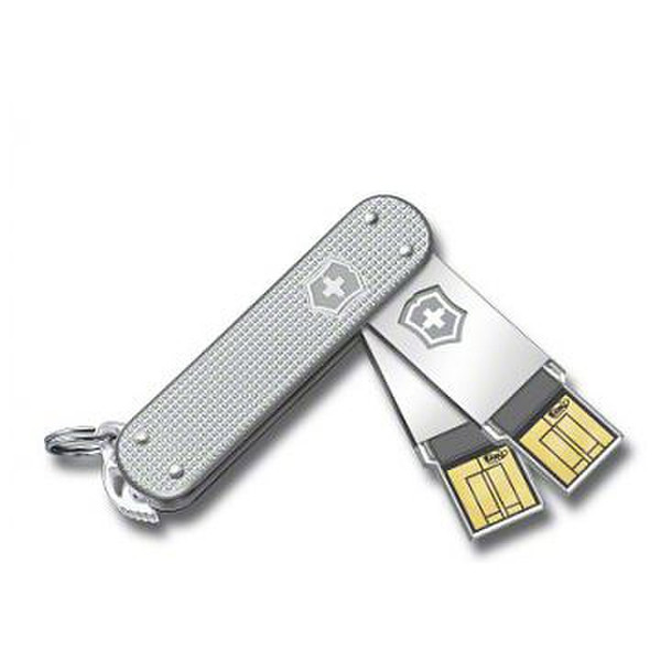 Victorinox Slim DUO 2x64GB 64ГБ USB 2.0 Type-A Cеребряный USB флеш накопитель