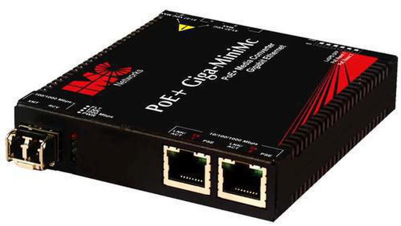 IMC Networks PoE Giga-MiniMc 1000Mbit/s 1300nm Single-mode Black network media converter