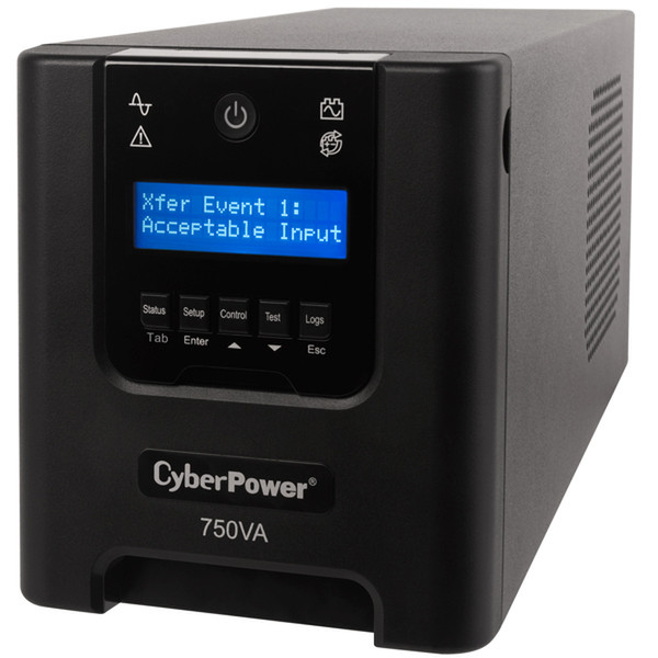 CyberPower PR750LCD Line-interactive 750VA 6AC outlet(s) Tower Black uninterruptible power supply (UPS)
