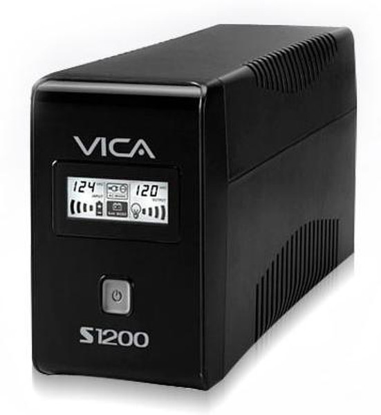 Vica S1200 1200ВА 6розетка(и) Компактный Черный источник бесперебойного питания
