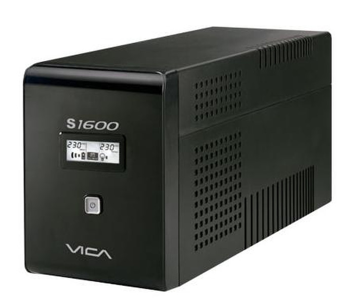 Vica S1600 1600ВА 4розетка(и) Компактный Черный источник бесперебойного питания